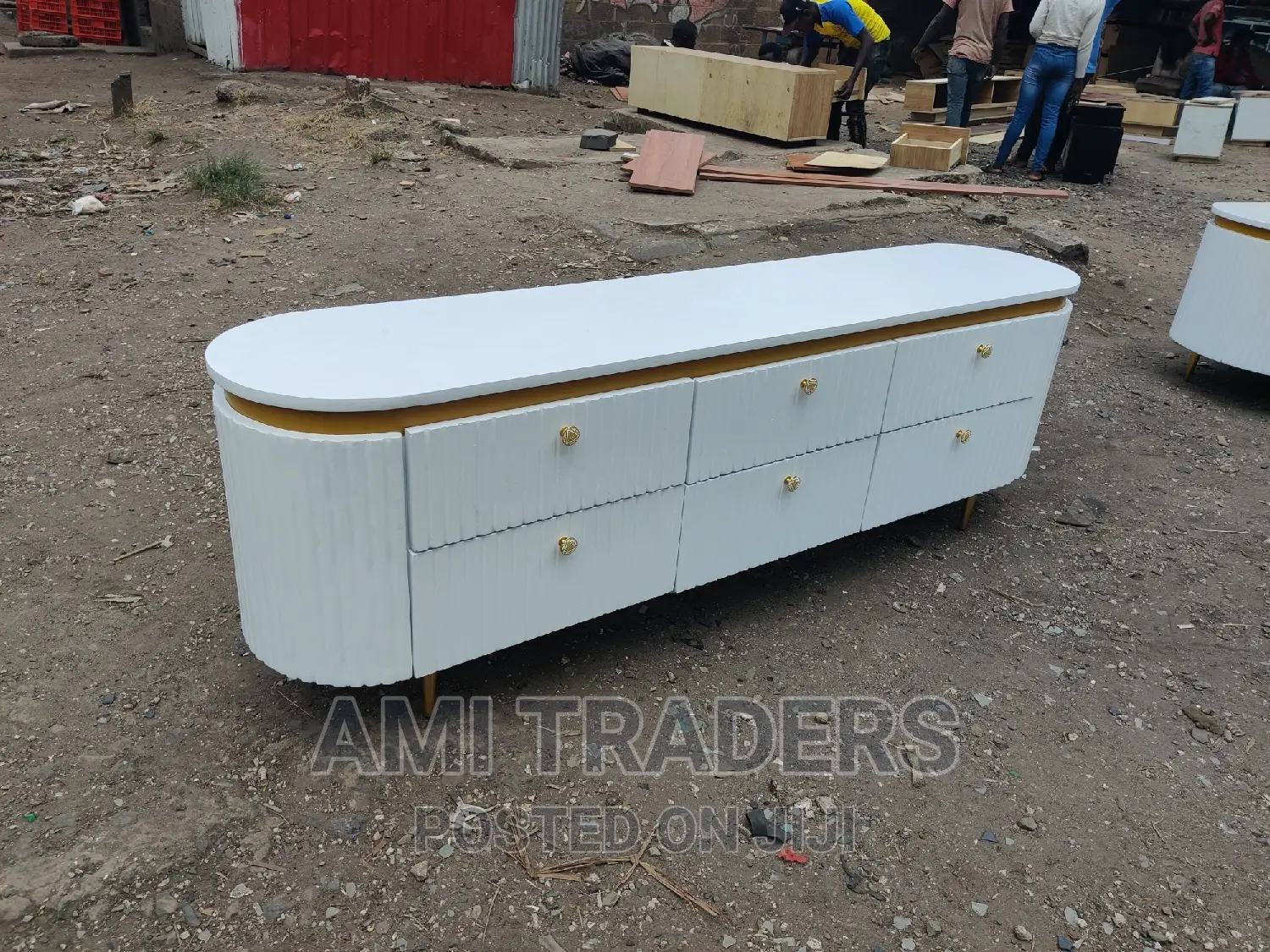 Golden White Tv Stand