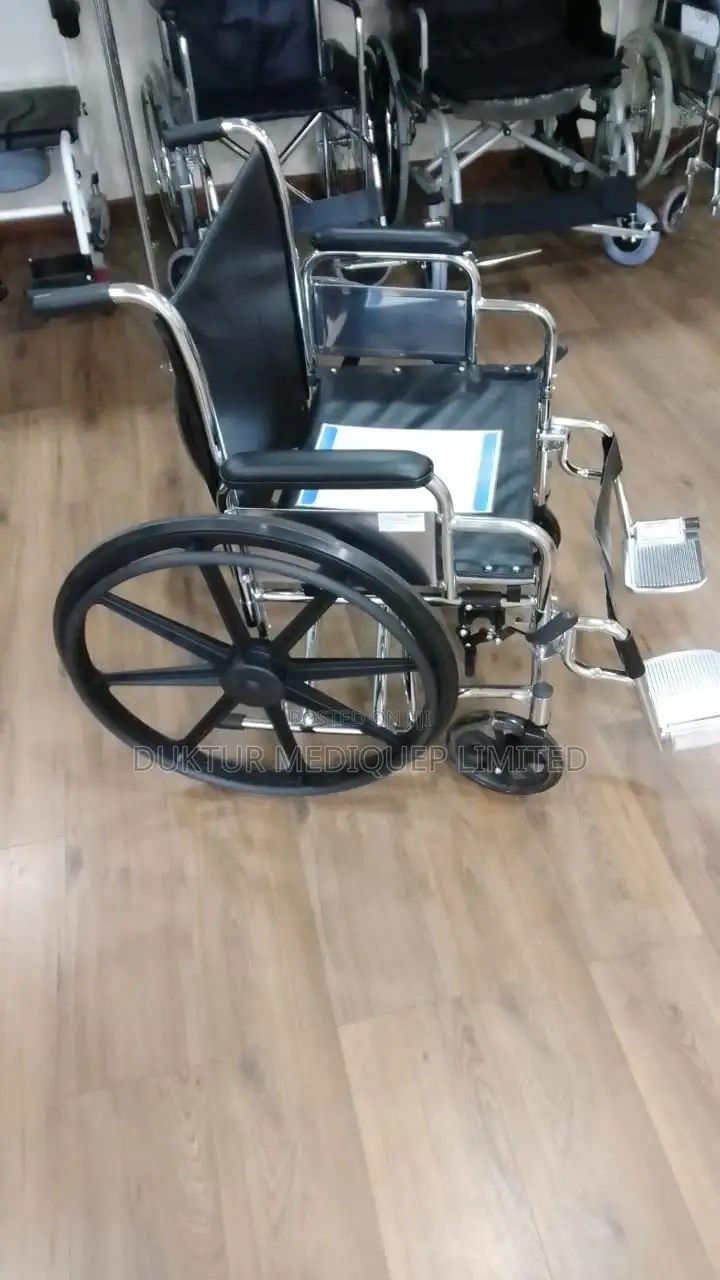 Black Heavy Duty Extra Wide Wheelchair With ABS Propel Ream