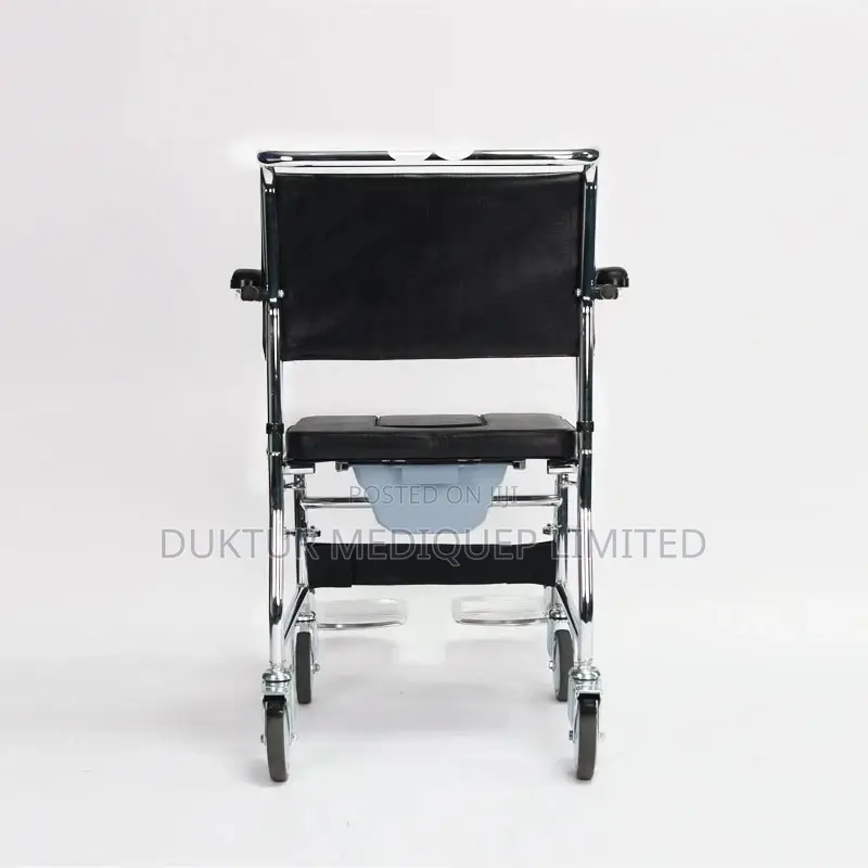 Commode Wheelchair With Castors U-Cut Bowl