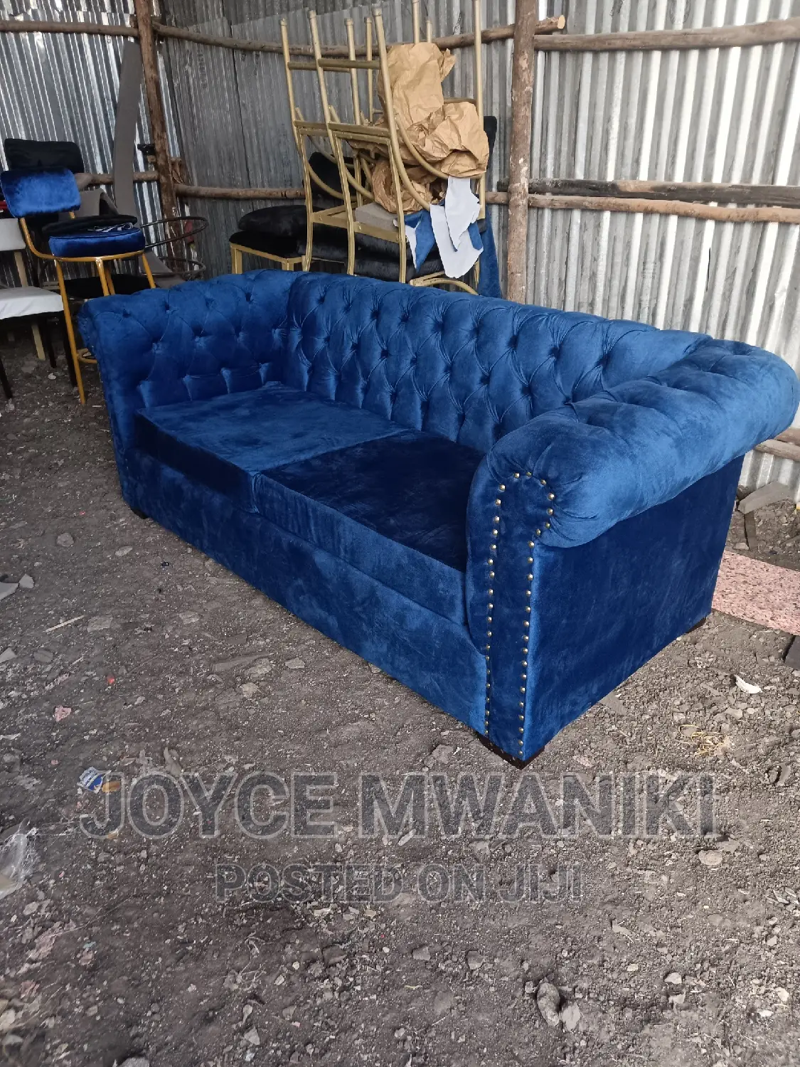 Chester Sofa, 3 Seater Royal Blue.