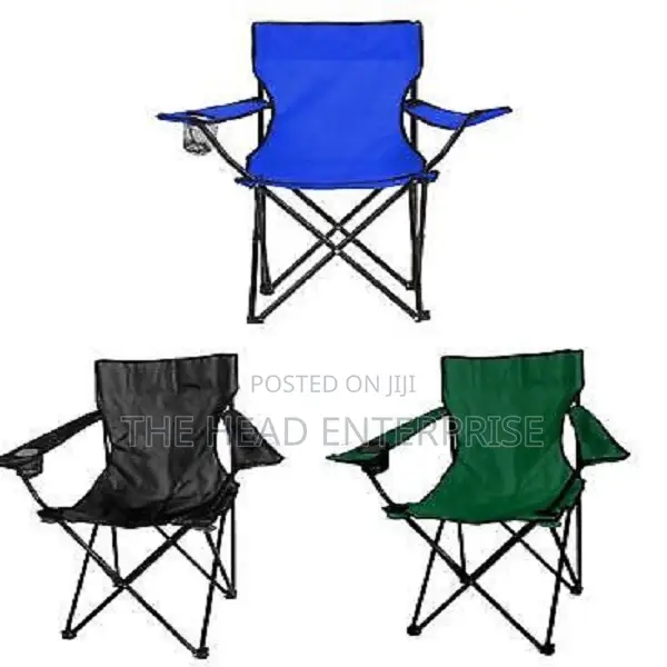 Folding Camping Chair , Foldable Black Camp Chairs