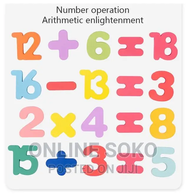 Wooden Puzzle Alphabet Letters Numbers Early Educational Toy