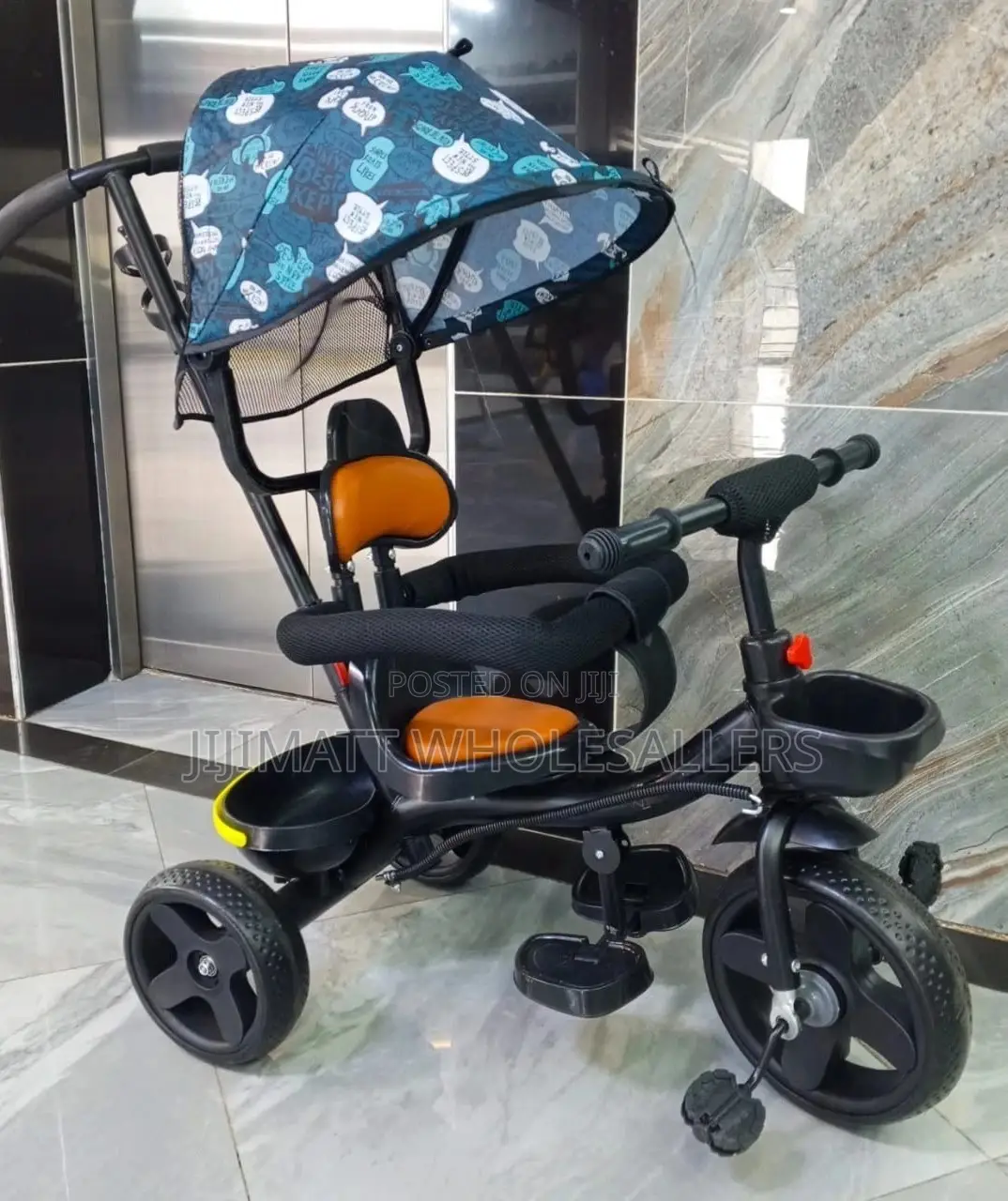 Baby Tricycle With Canopy and Protective Bar