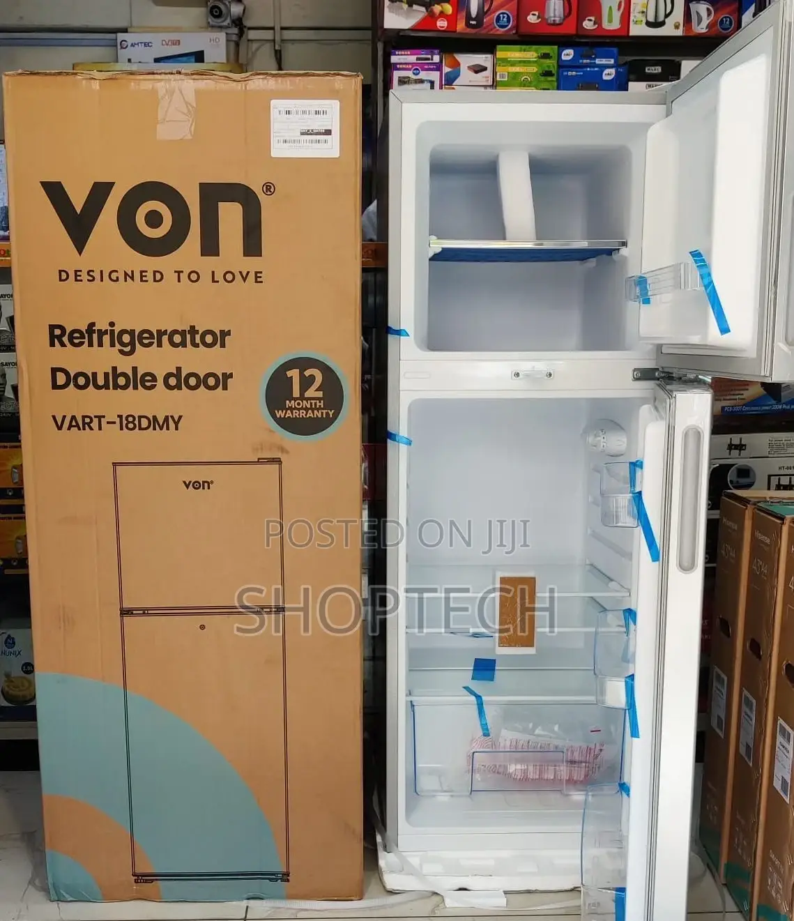 *Von 138litres Double Door Fridge