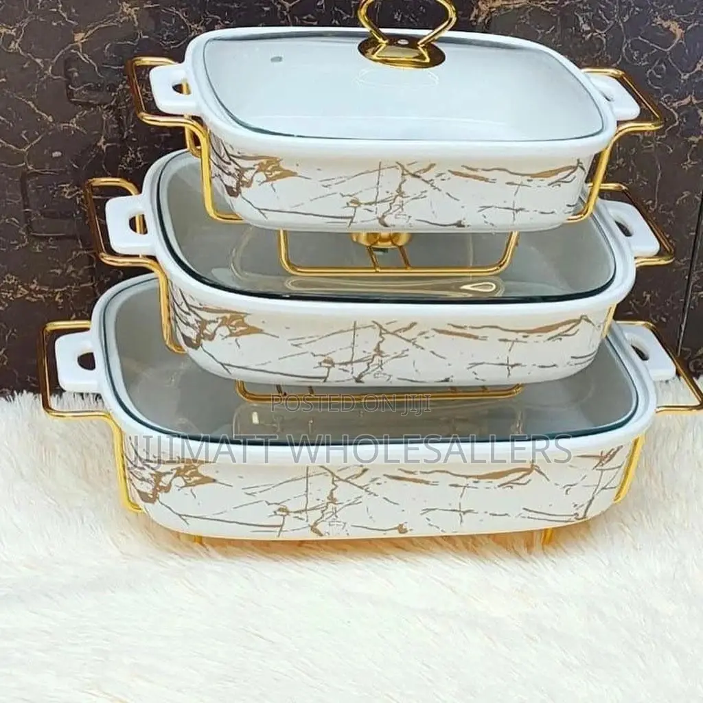 3 PCS Ceramic Chaffing Dishes 3.5,3 LTR and 2 .5 LTR