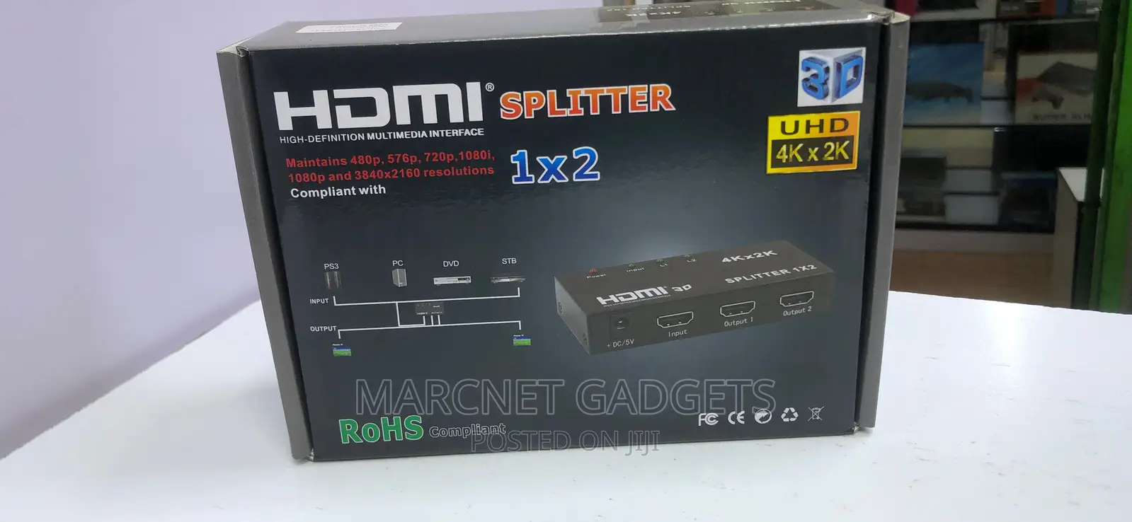 2 Way Powered Hdmi Splitter With High Resolution
