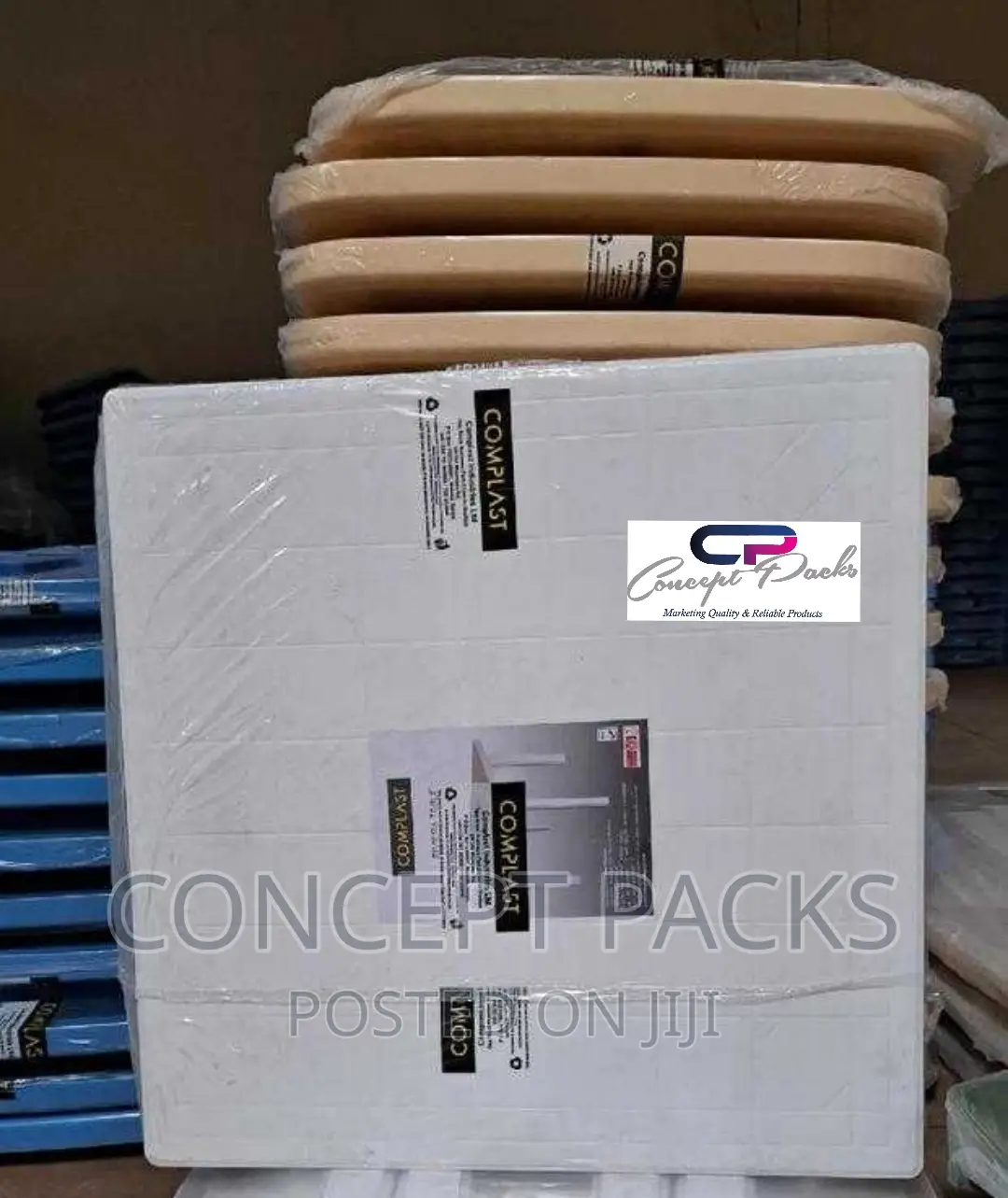 White Complast Square Table. H730 X W797 X L797 Mm