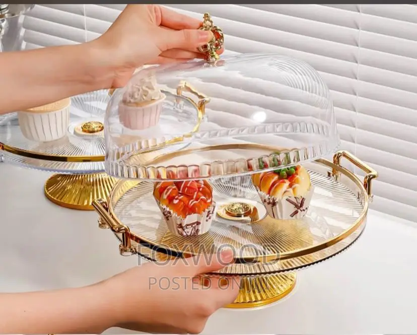 Pastry/Food Transparent Tray With Cover 
Size -30cm