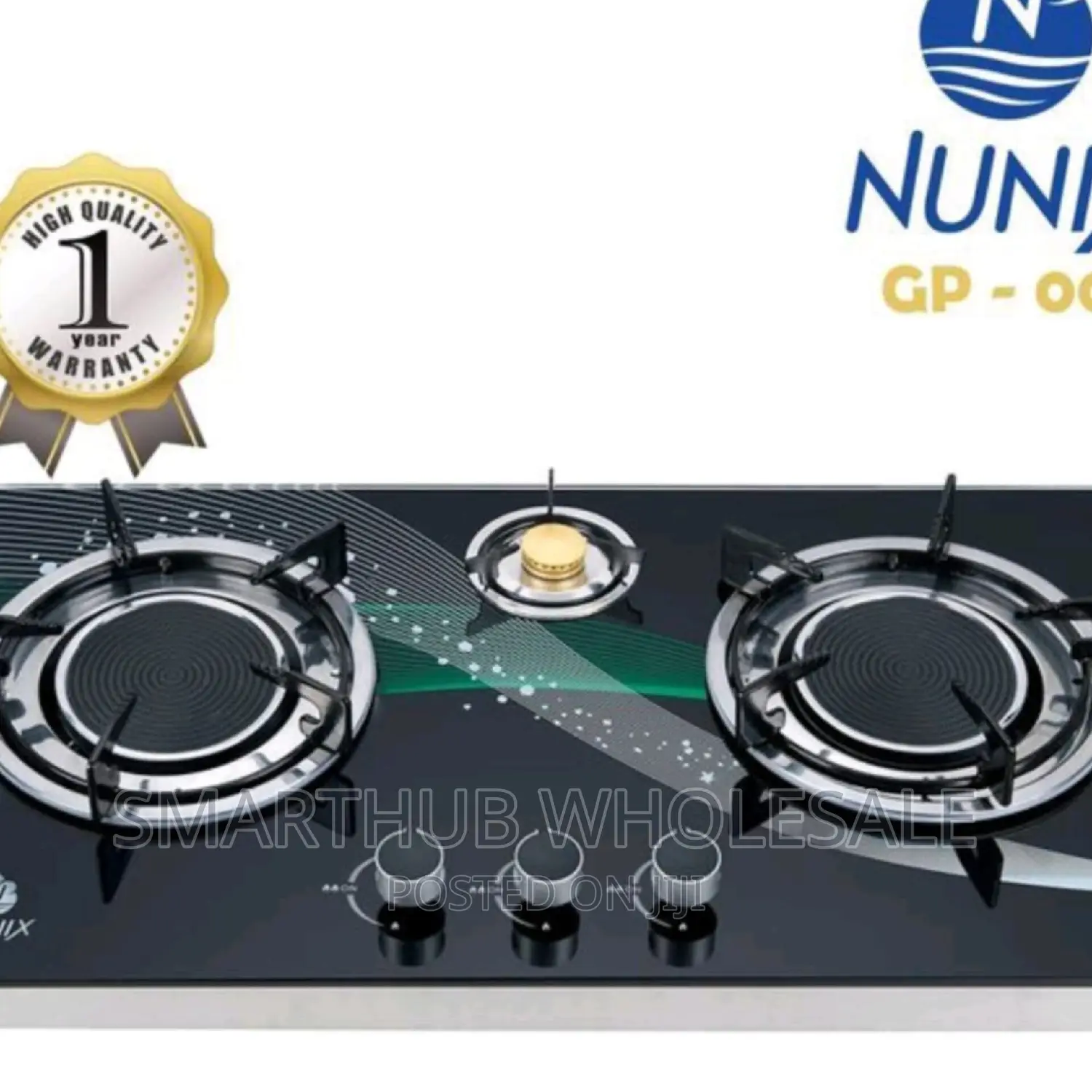 Nunix 3 Burner Low Gas Consumption Glass Top Infrared Cooker