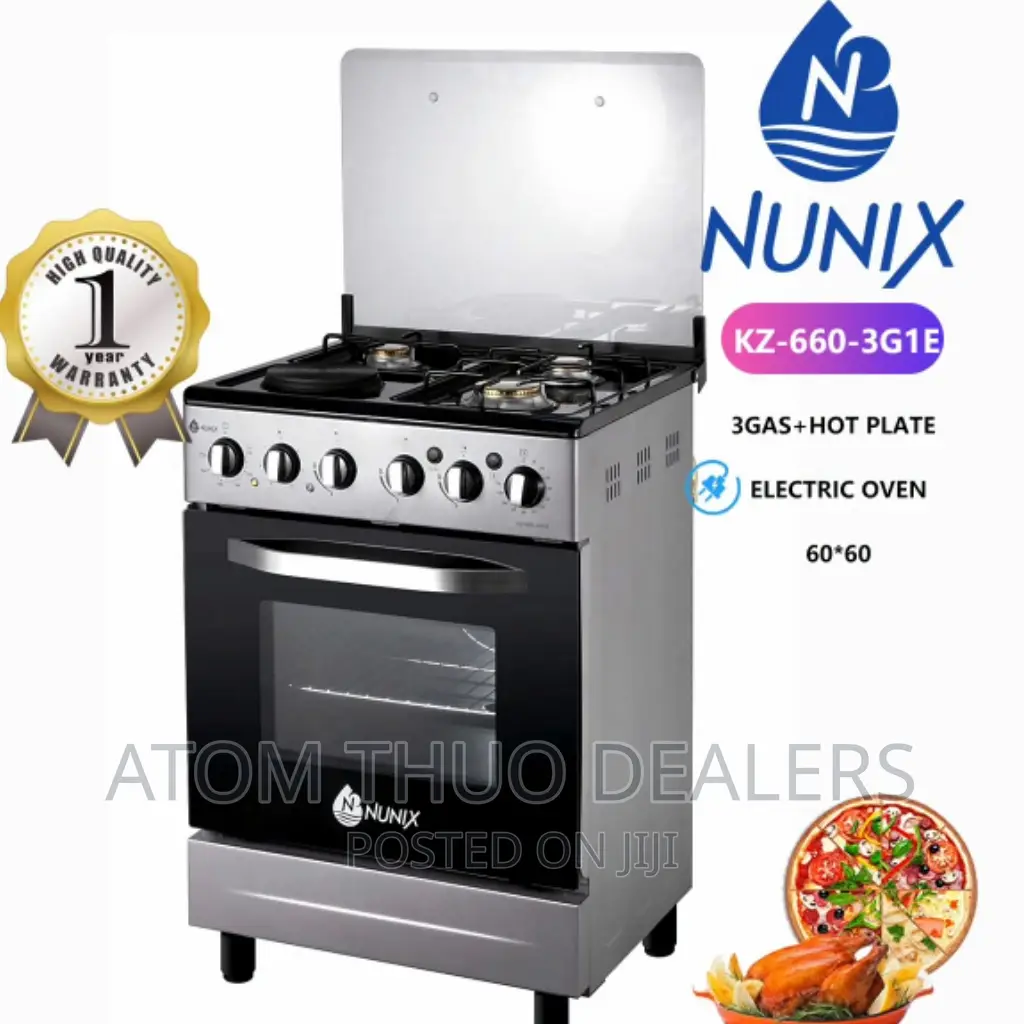 Nunix Cooker 3G+1E.Electric Oven 60*60 Cm