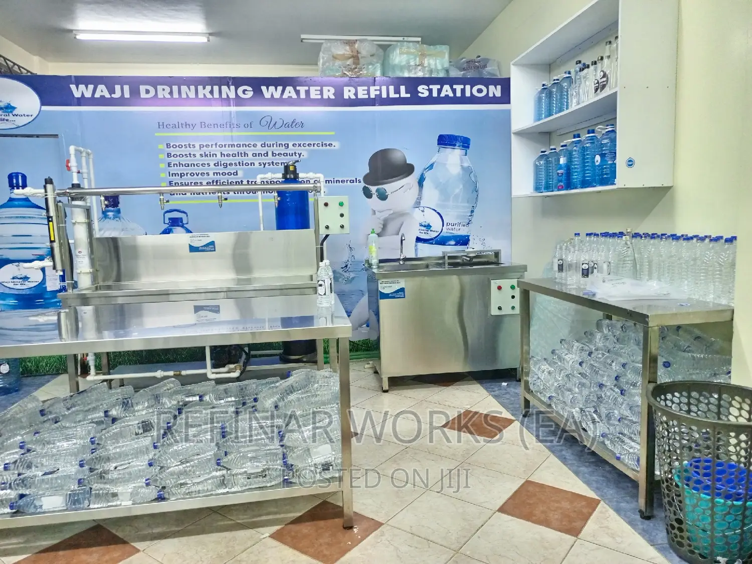 Commercial Water Purification Machines Packaging, Refilling