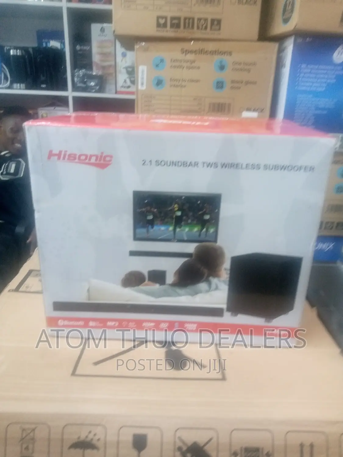 Hisonic 2.1 Sound Bar TWS Wireless Subwoofer