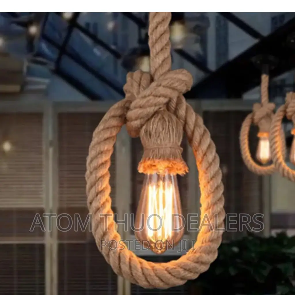 Rope Pendant Light With Bulb