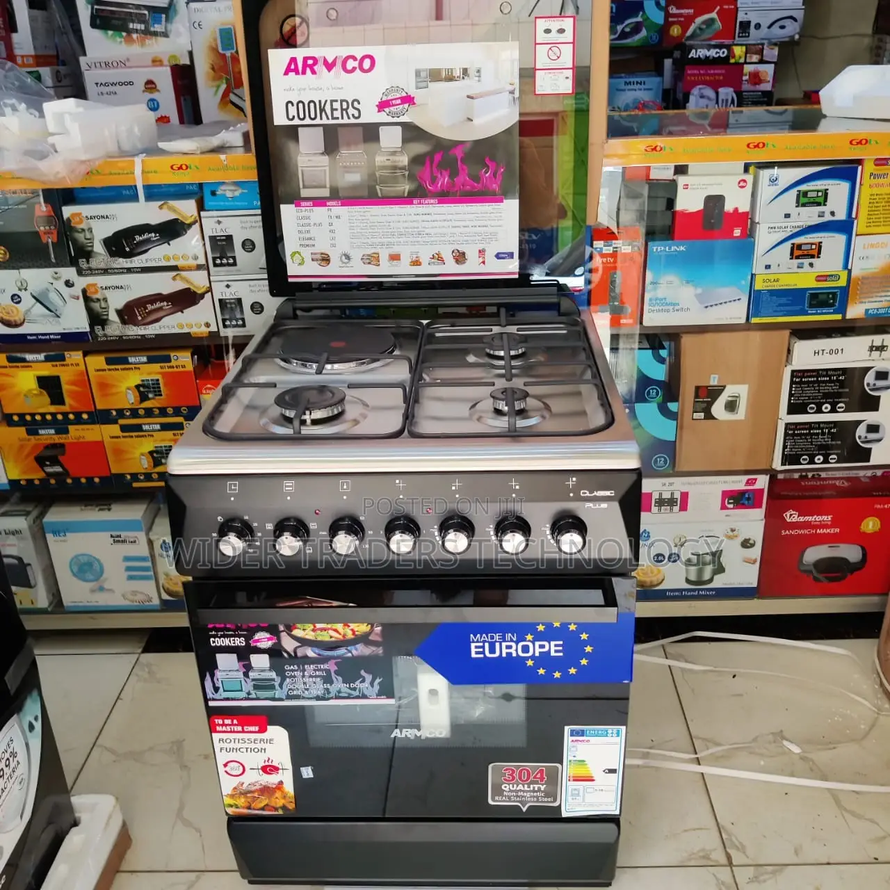 *ARMCO 60cmx60cm. 3gas+1electric. Electric Oven