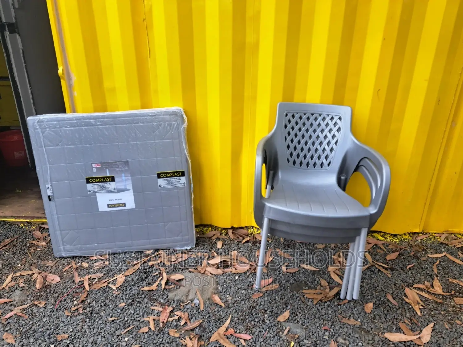 Set of Plastic Chairs and a Table
