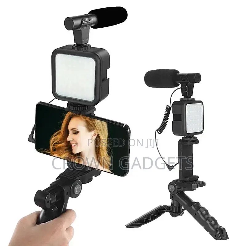 Shotgun Microphone With LED Light Tripod on-Camera Microphon
