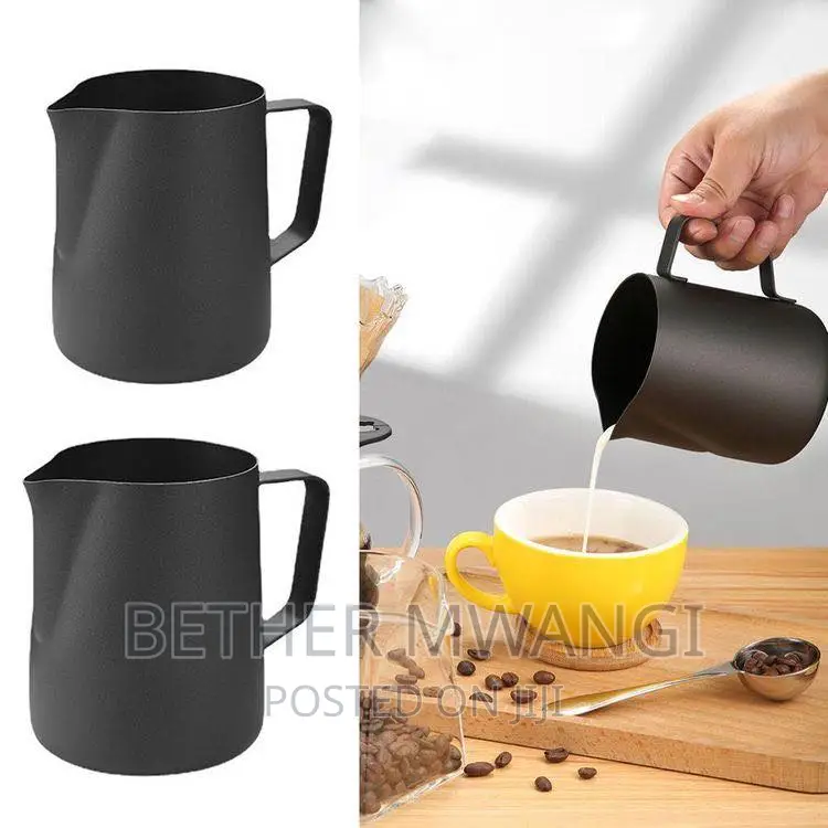 Black Milk Frothing Pitcher Steaming Cup Available .