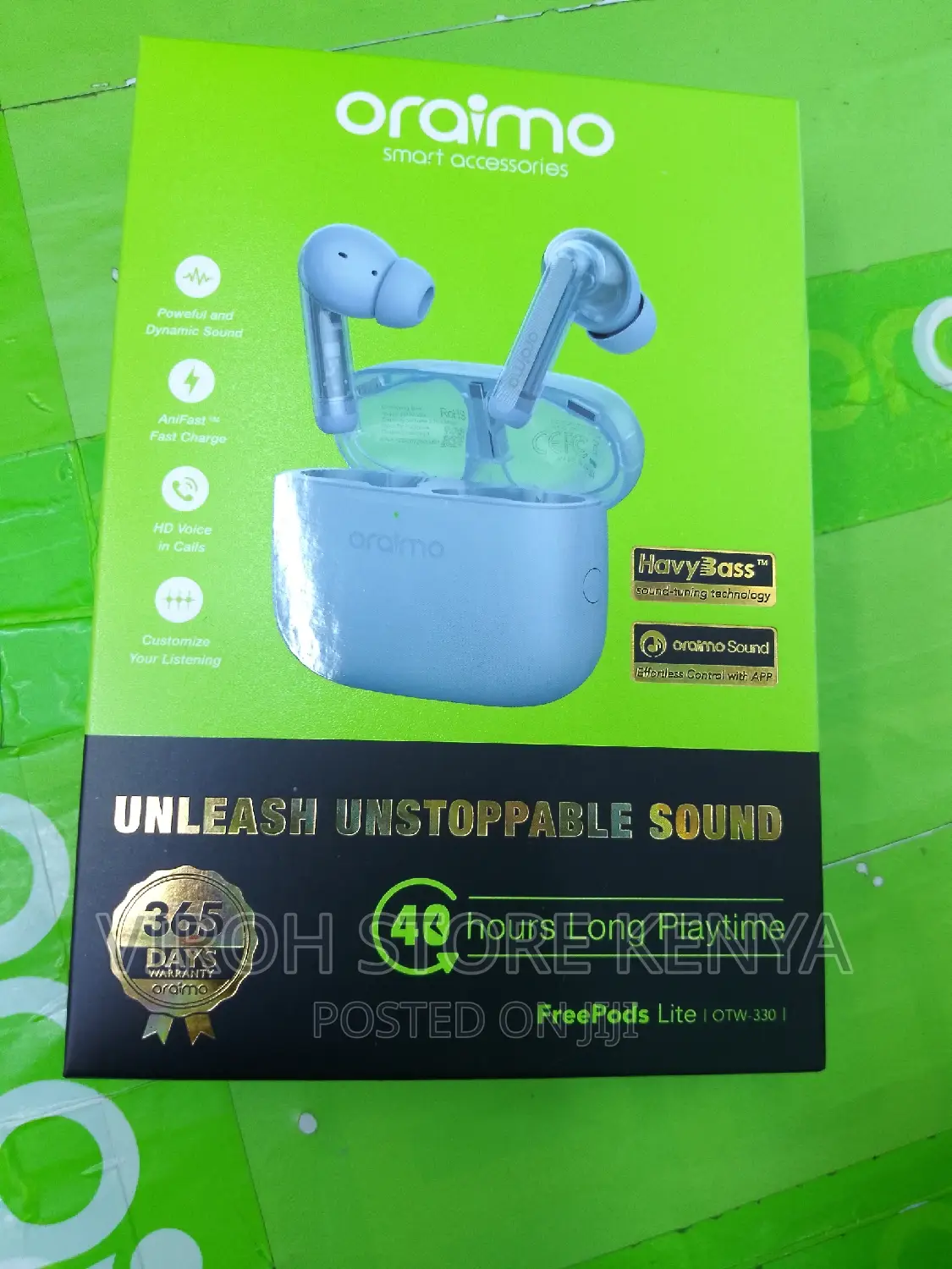 Genuine Oraimo Freepods Lite Earbuds 40hrs Playtime