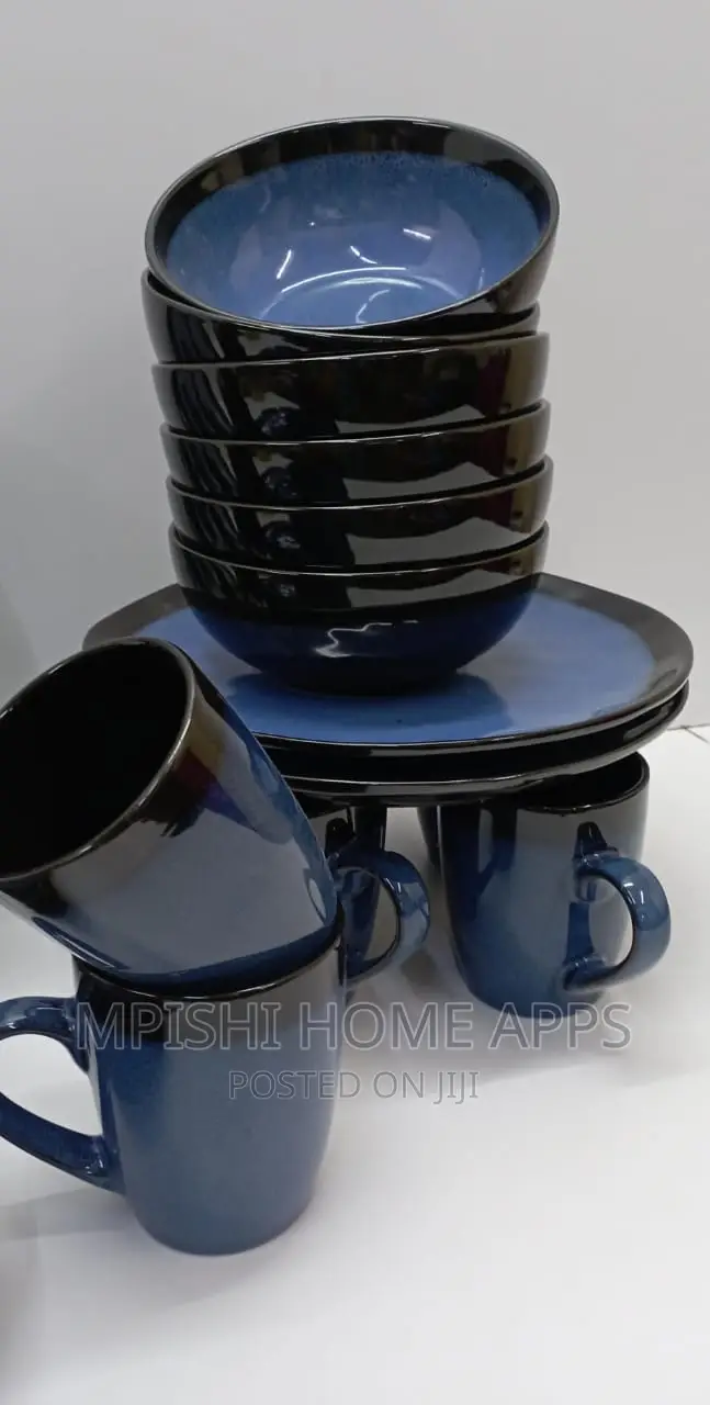 24pcs Dinner Set Blue, Black