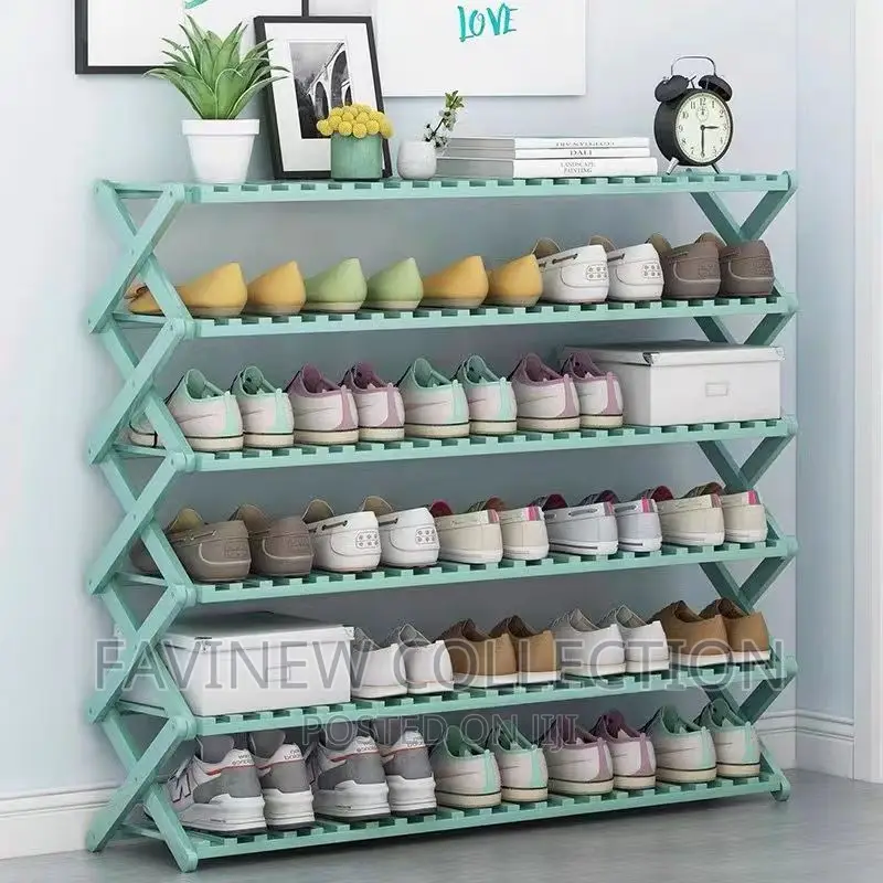 6-Tier Bamboo Shoe Rack Stand/Multifunctional Organizer