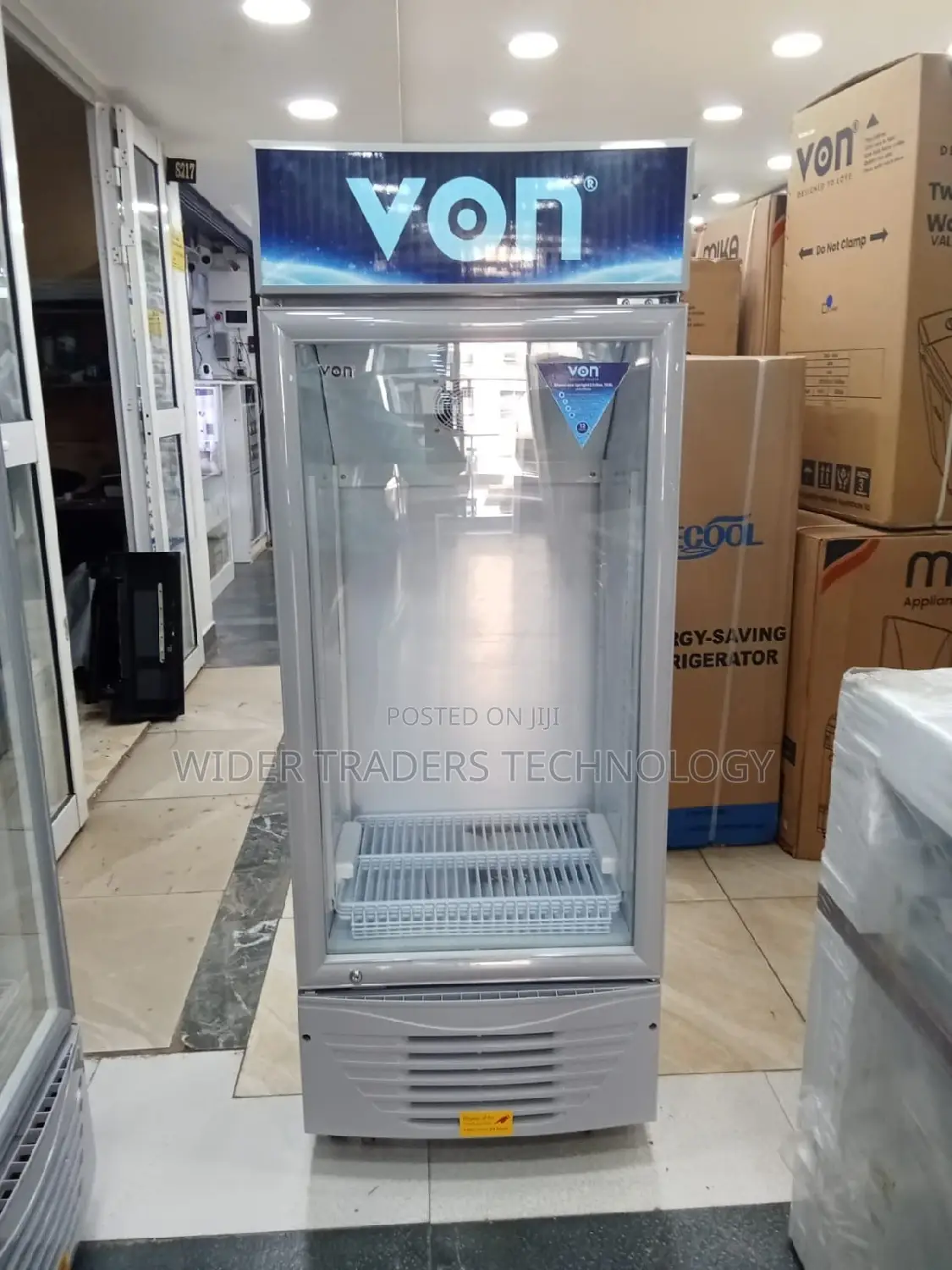 Von VASC15DAG Vertical Cooler, 158L - Grey