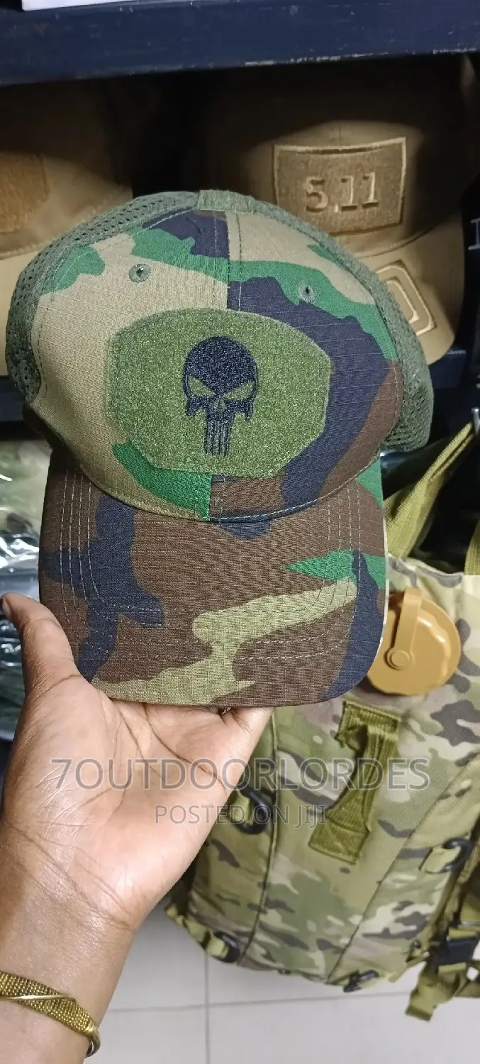 Punisher Caps Green Camouflage