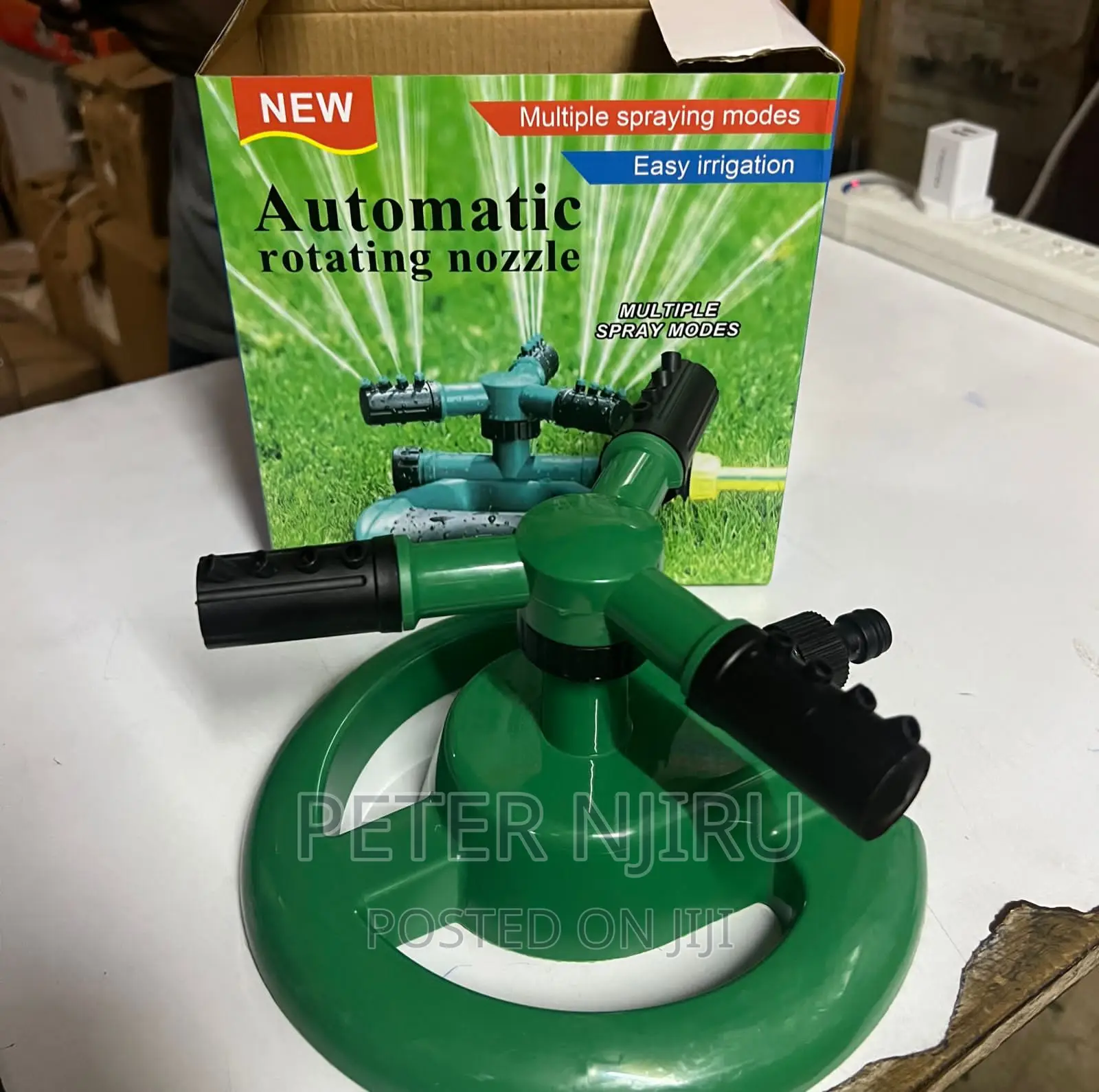 3 Arm 3600 Auto-Rotating Water Garden Sprinkler.2.Fit Hose D