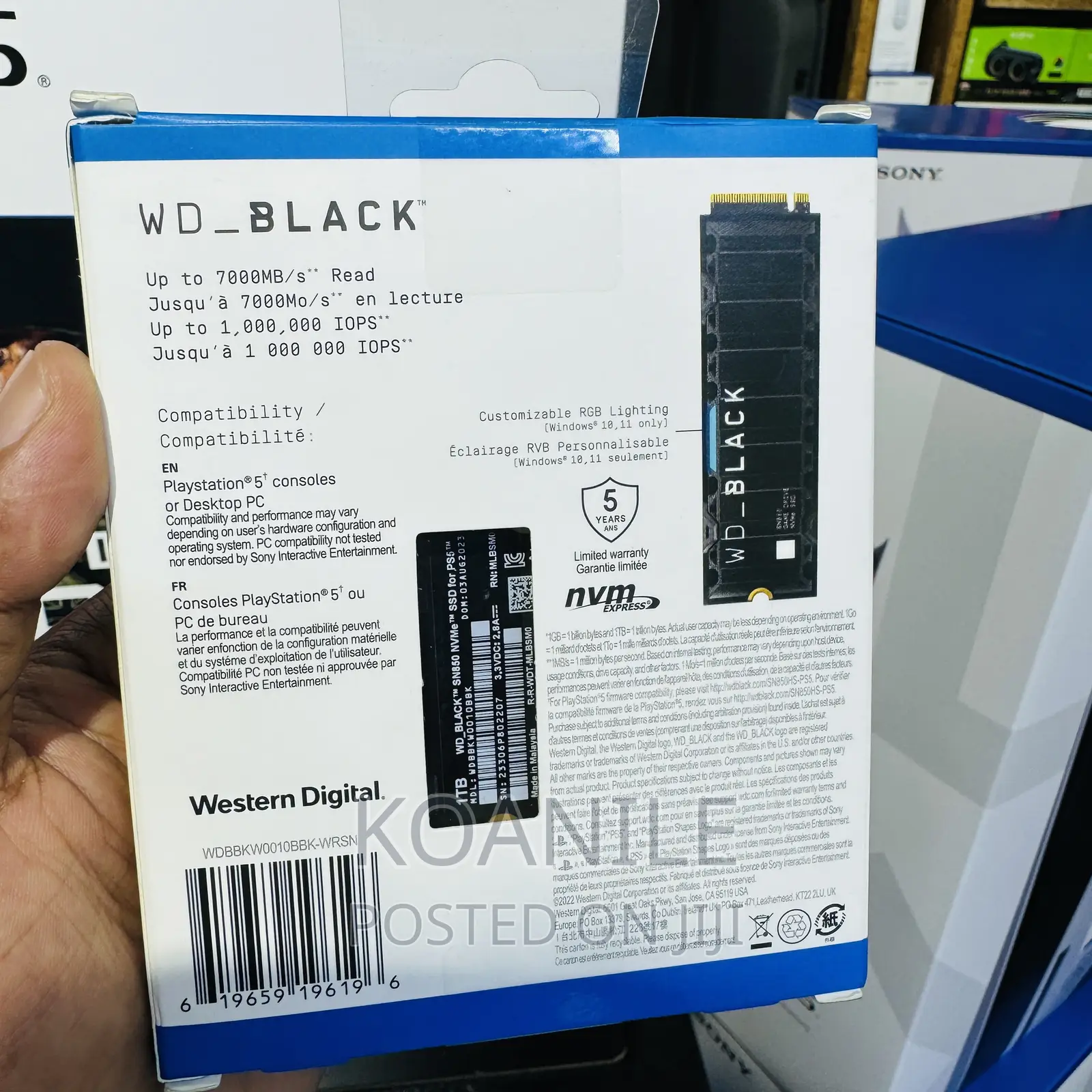 Wd-bl.Ack SSD 1tb Game Drive With Heat Sink for Ps5