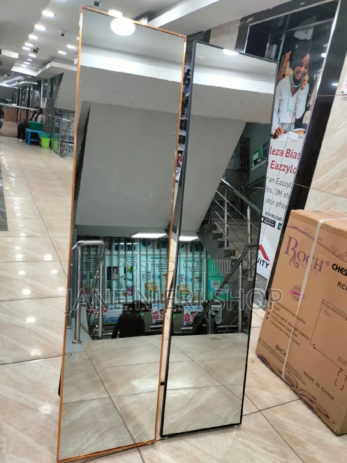Dressing Mirror With Metallic Edges