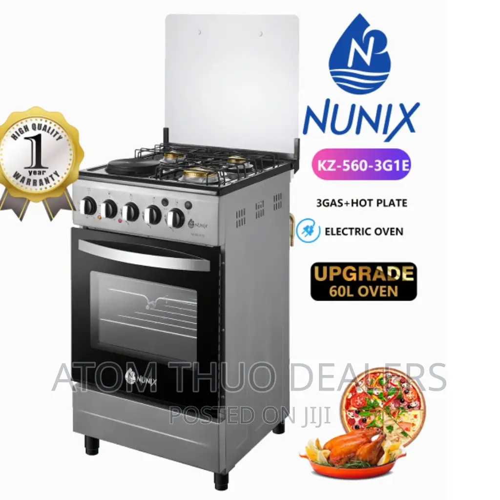 Nunix Cooker 3+1 50*55 Standing Cooker With Electric Oven