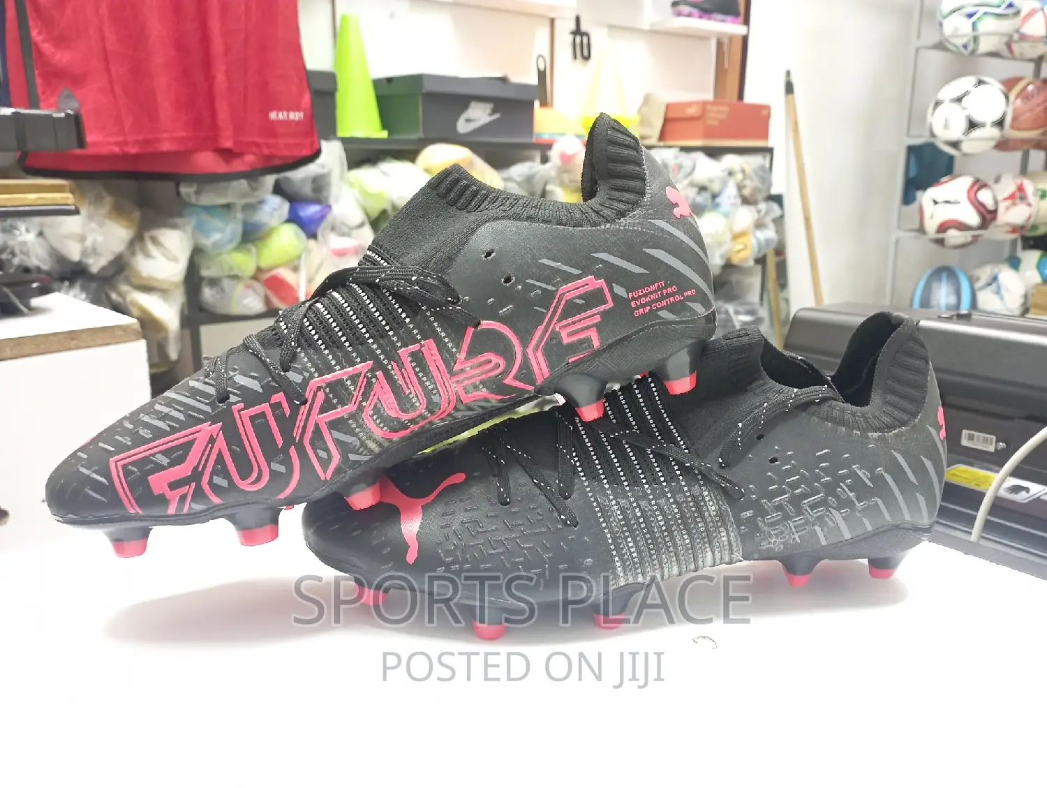 Puma Future Z Black and Red Football Cleats
