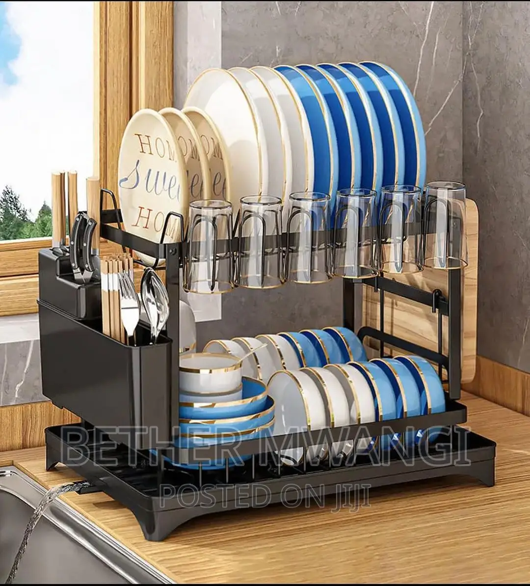 High Quality,Elegant,Galvanised ,Rust-Free ,2-Tier Dishrack