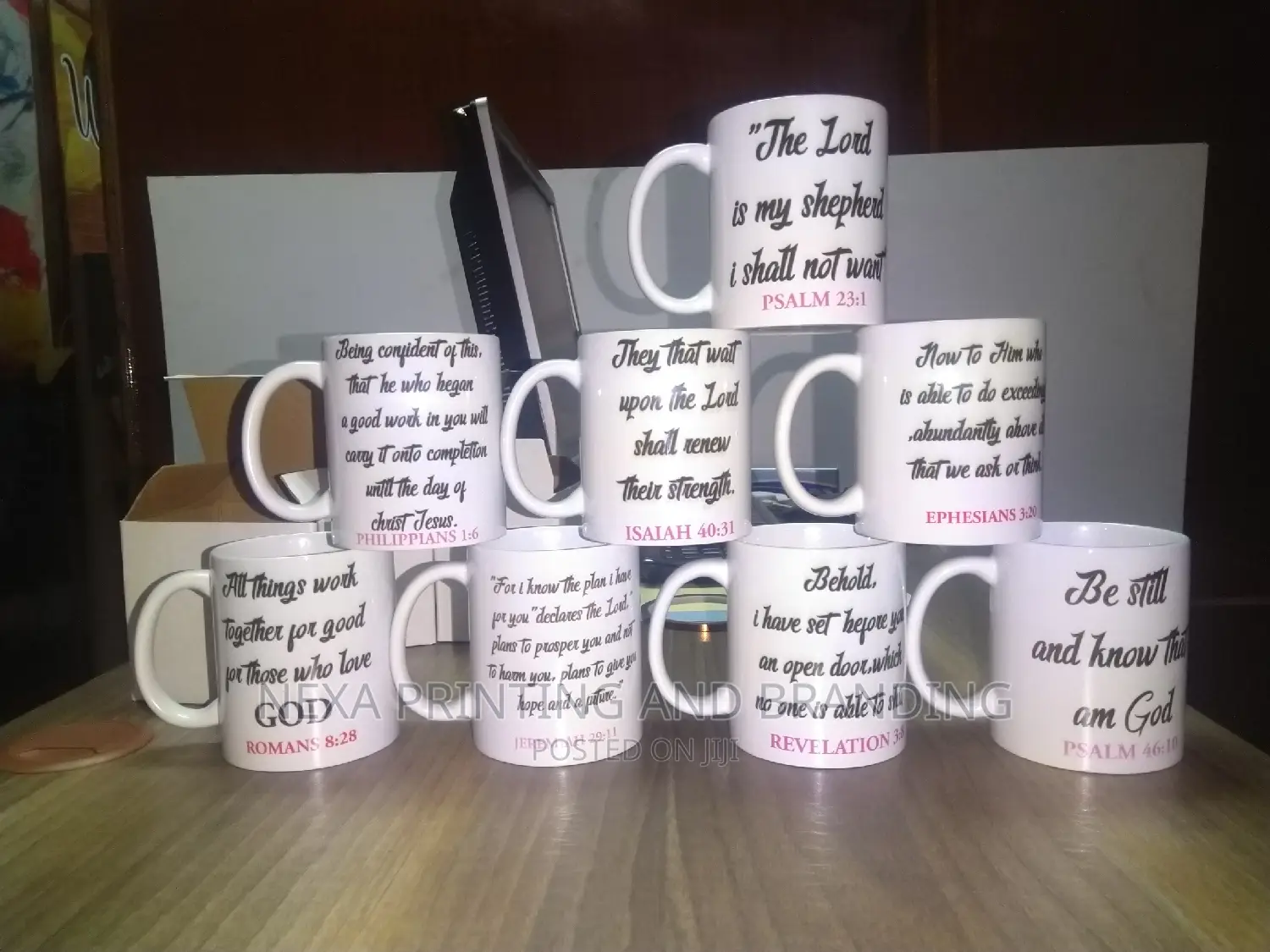 Mugs With Assorted Printed Bible Verses