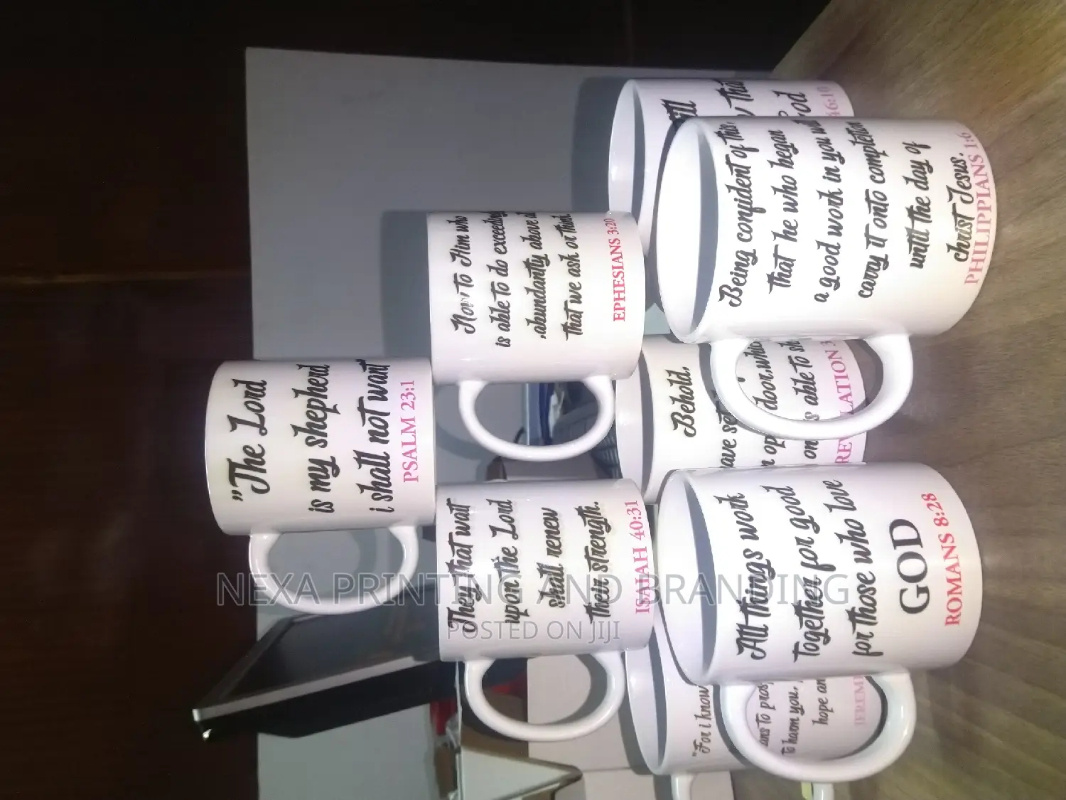 Mugs With Assorted Printed Bible Verses