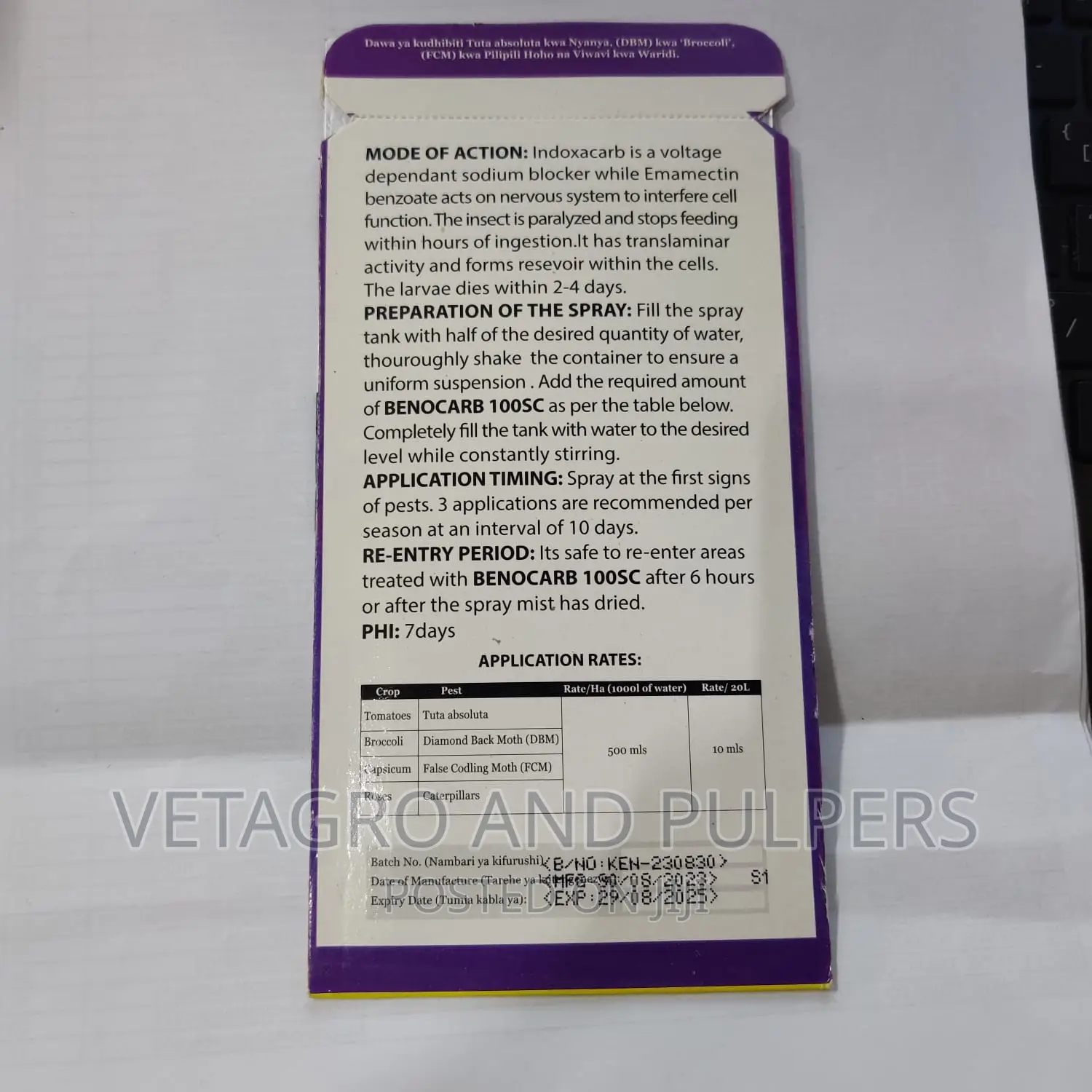 Benocarb 100sc Insecticide
