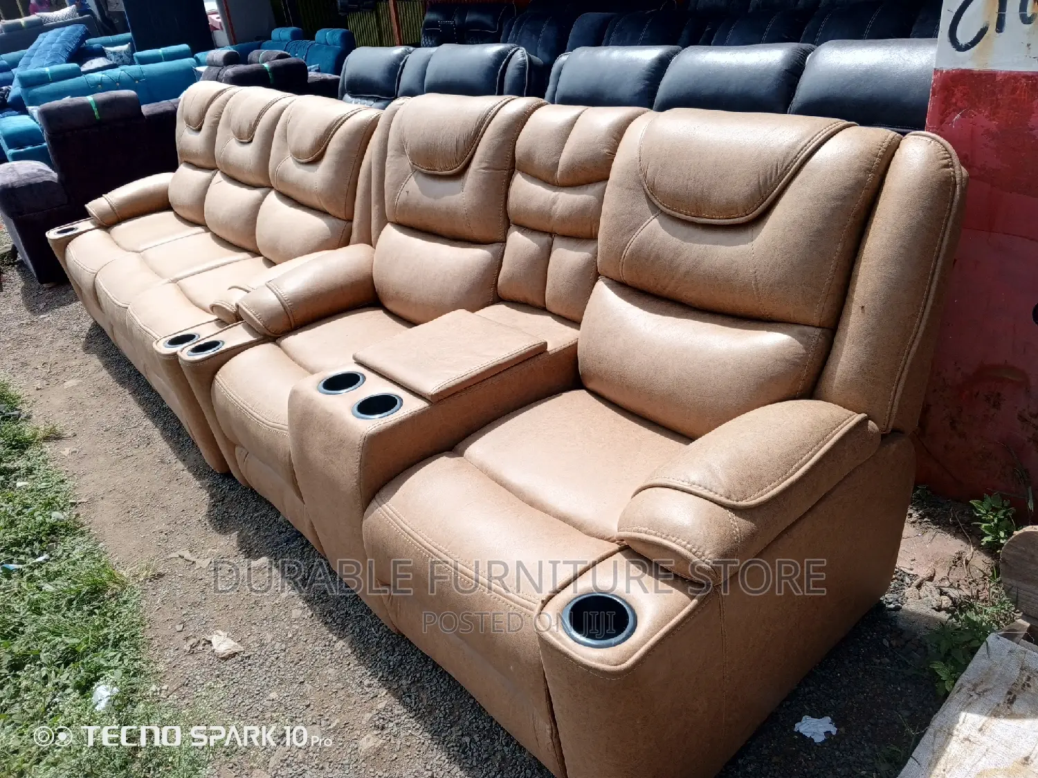 5 Seater Semi Recliner Sofa