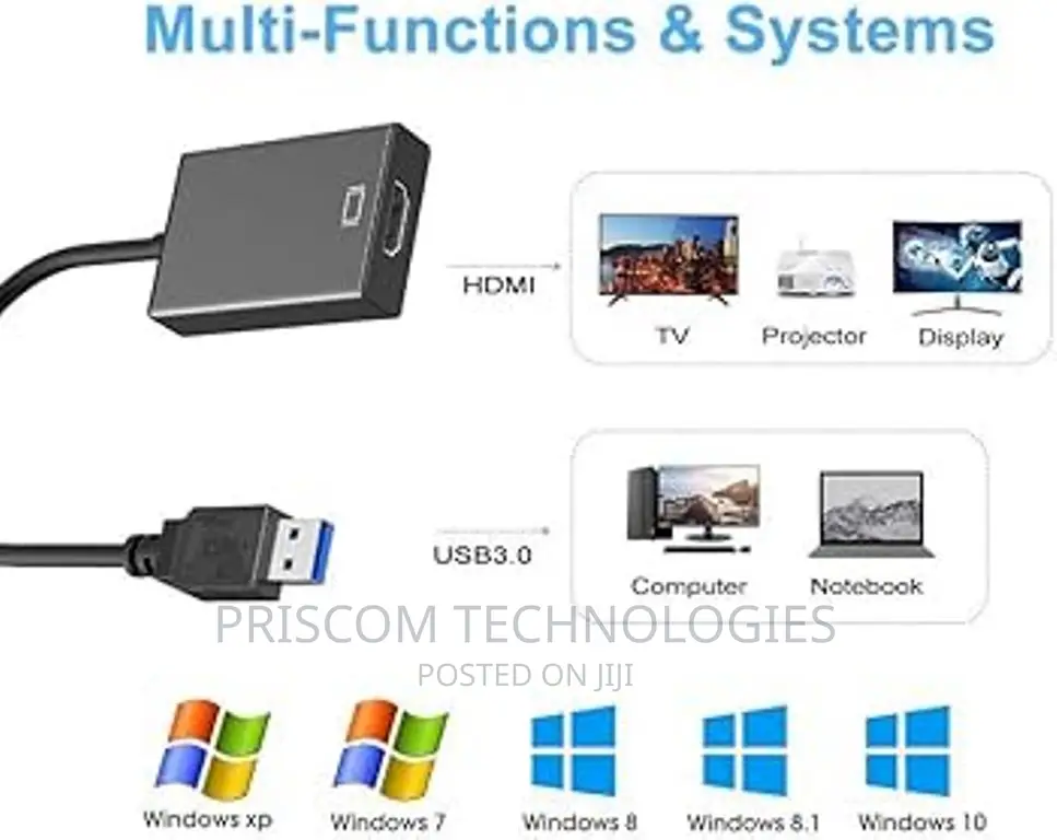 Universal USB 3.0 to HDMI Adapter, USB to Hdmi Converter