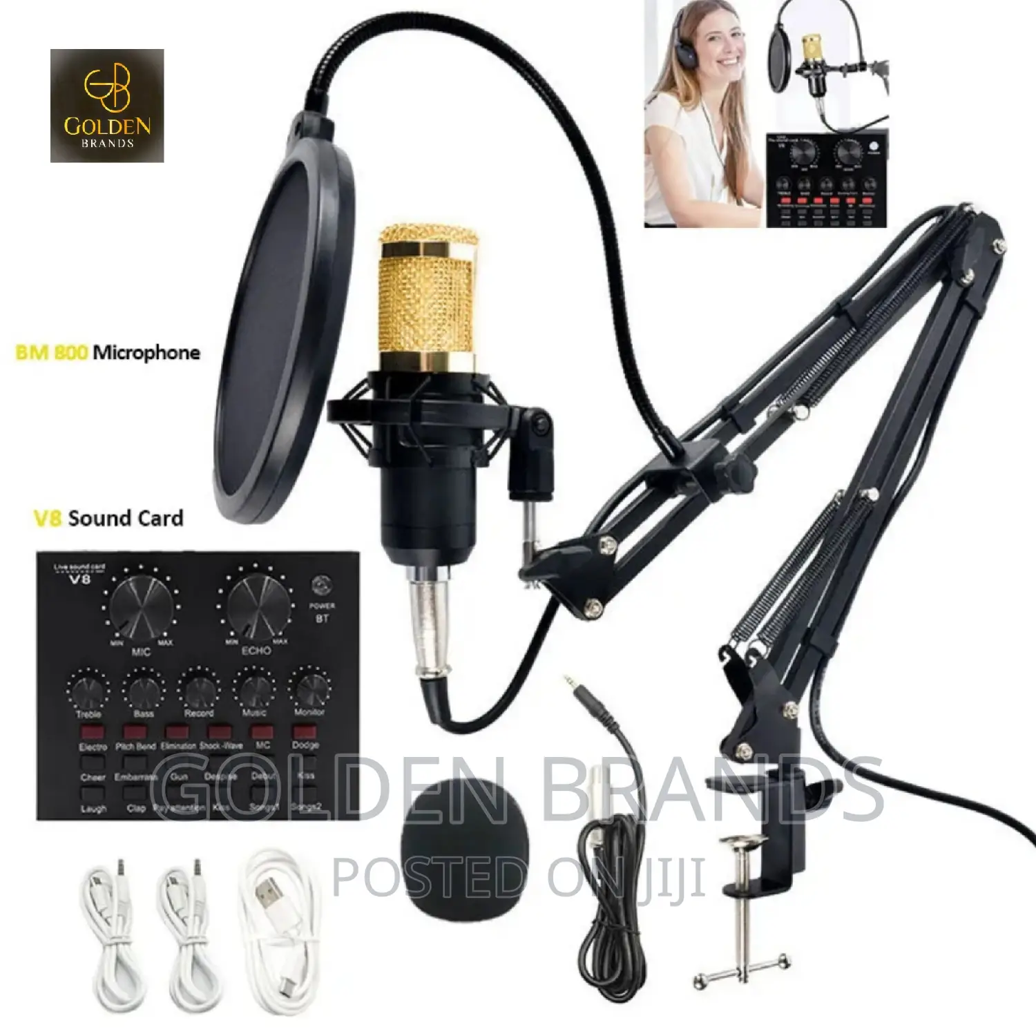 Professional BM800 Sound Card Set Audio Condenser Mic Studio