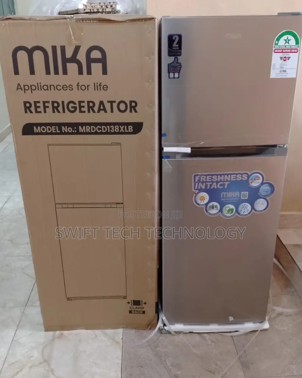 Fridge ,Mika 138l Double Door Refrigerator ,No Frost