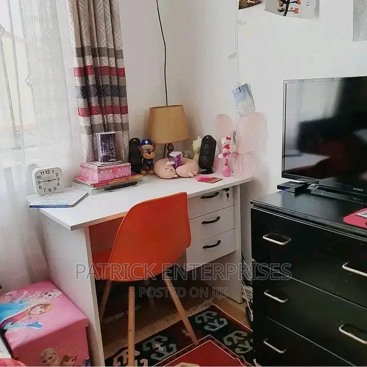 1 Mtr White Office/Study Desk Plus Eames Chair