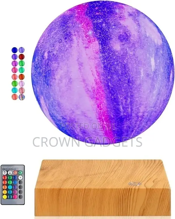 Wooden Stand Remote/Touch Control 3D Printing Moon Night