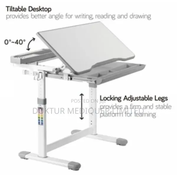 Height Adjustable Kids Desk Full Backrest Chair Set