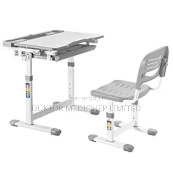 Height Adjustable Kids Desk Full Backrest Chair Set