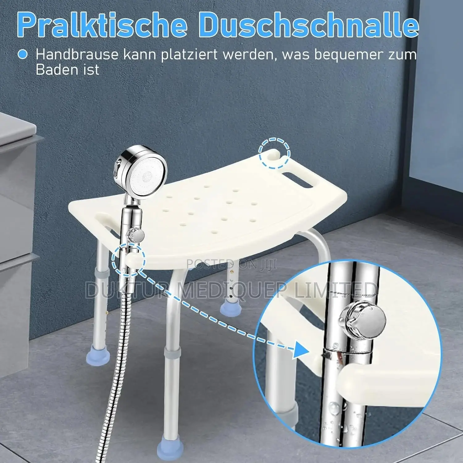 Shower Chair With Shower Nozzle Holder