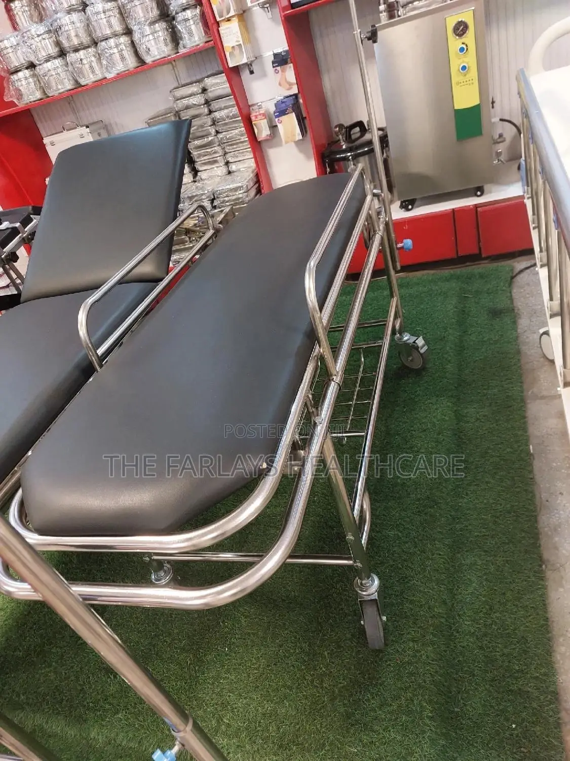 Patient Stretcher for Hospital - Stainless Steel.