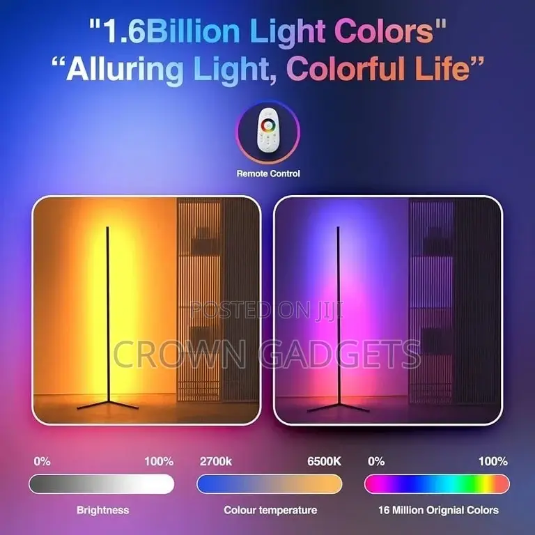 Modern Simple RGB LED Corner Floor Lamp