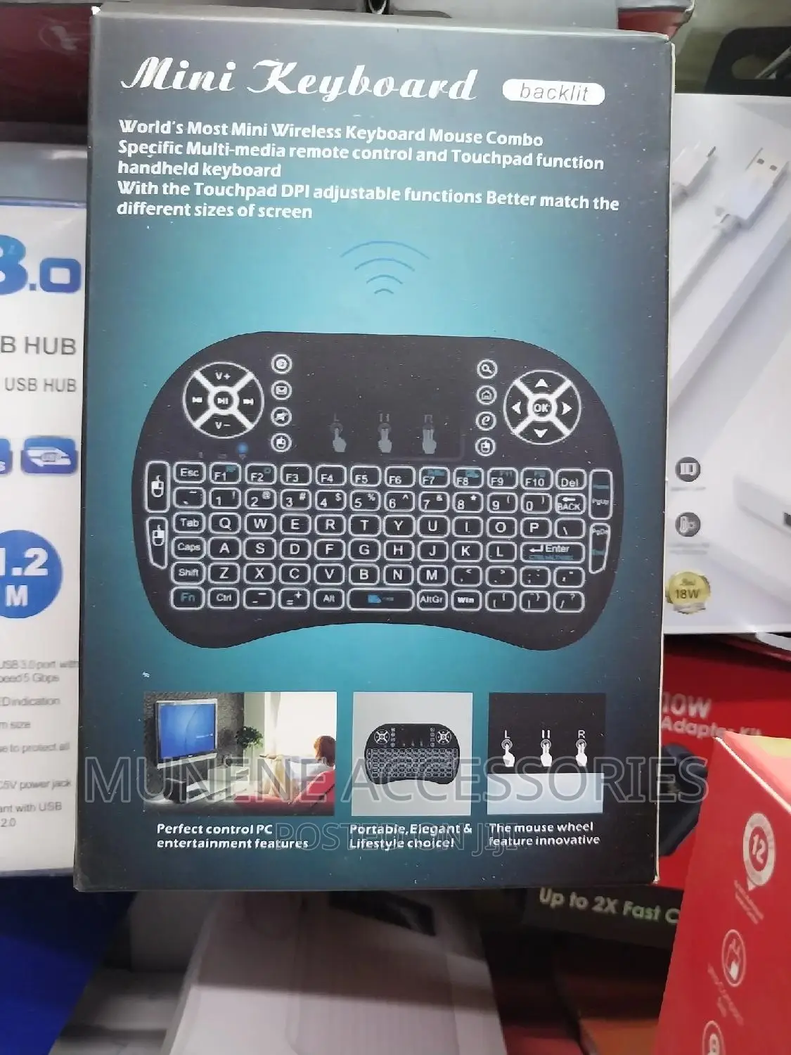 Mini Backlit Trackpad Keyboard Mouse Wireless Bluetooth