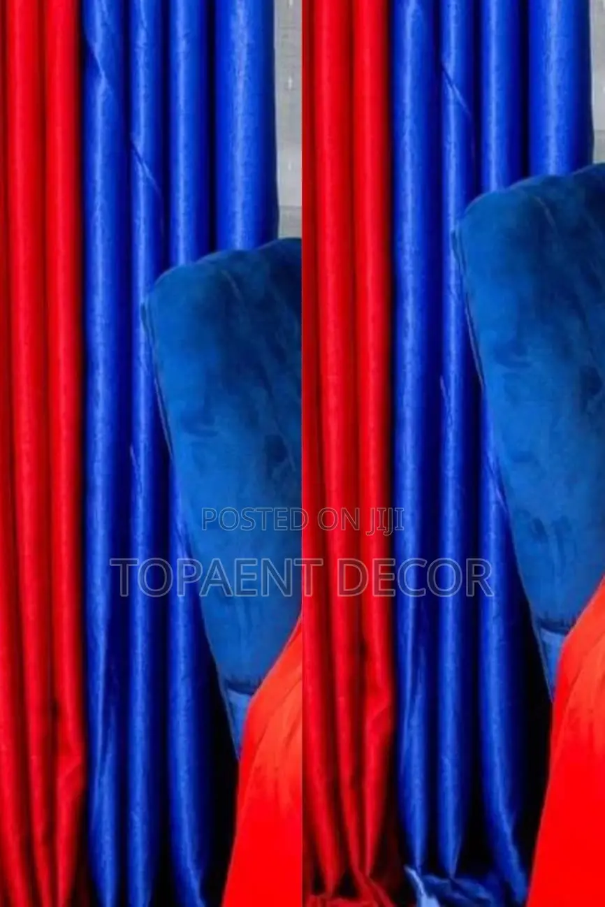 Blue and Red Curtains Blue and Red Curtains