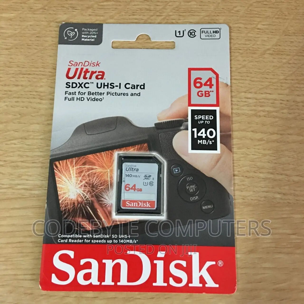Sandisk Ultra SDXC 64GB UHS-I Card 140mb/S Class 10