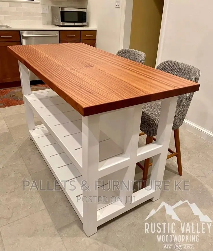 White Kitchen Table (Burned Effect Top)